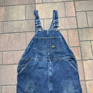 Vintage 1980s OshKosh Bgosh Denim Overalls Blue 40x34 Made in USA Bibs 1440
